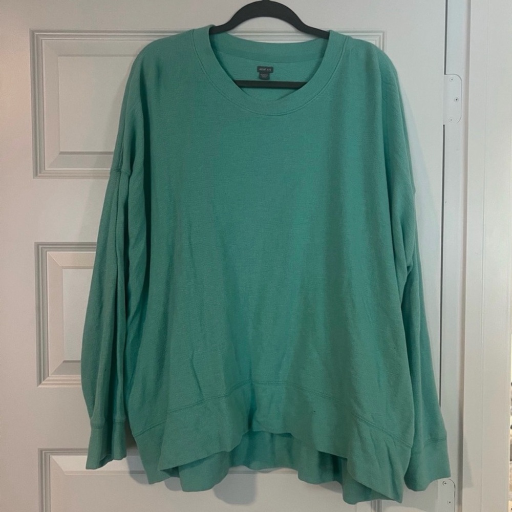Aerie Teal Crew Neck Sweater